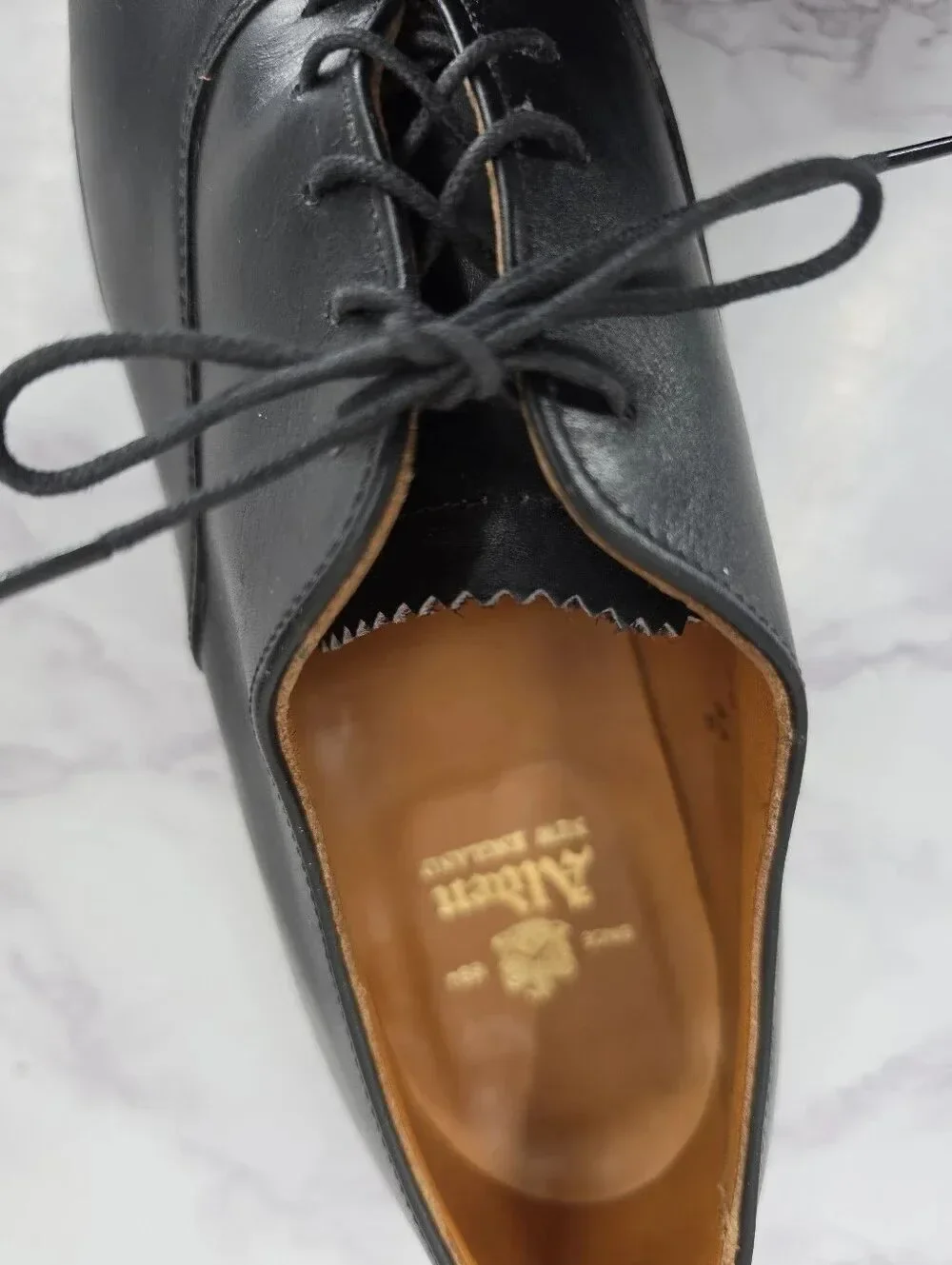 Alden 932 Plain Toe Bal Oxford Black Calf Leather Oxford Dress Shoes - Men